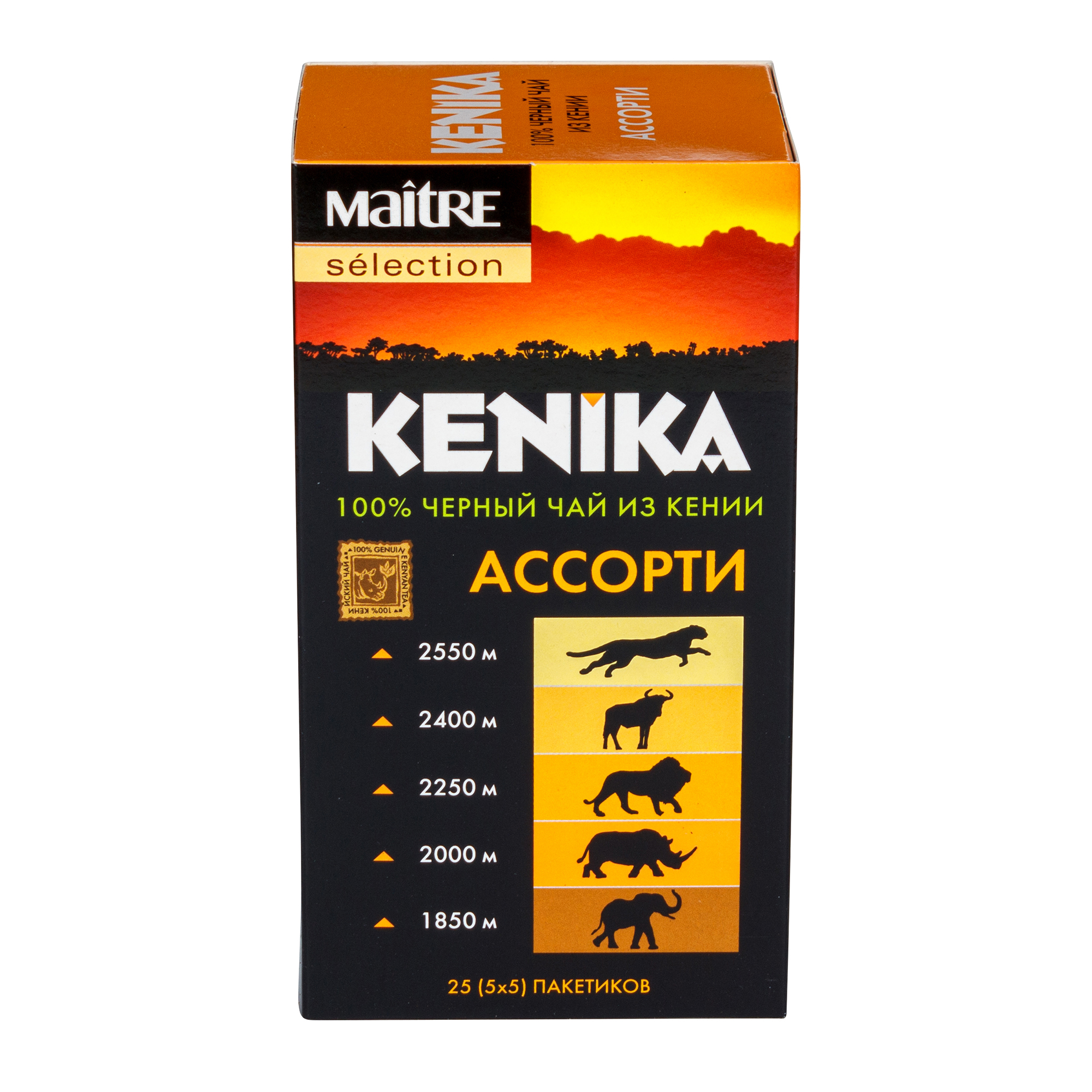 Чай черный Kenika ассорти в пакетиках, 25х2 г