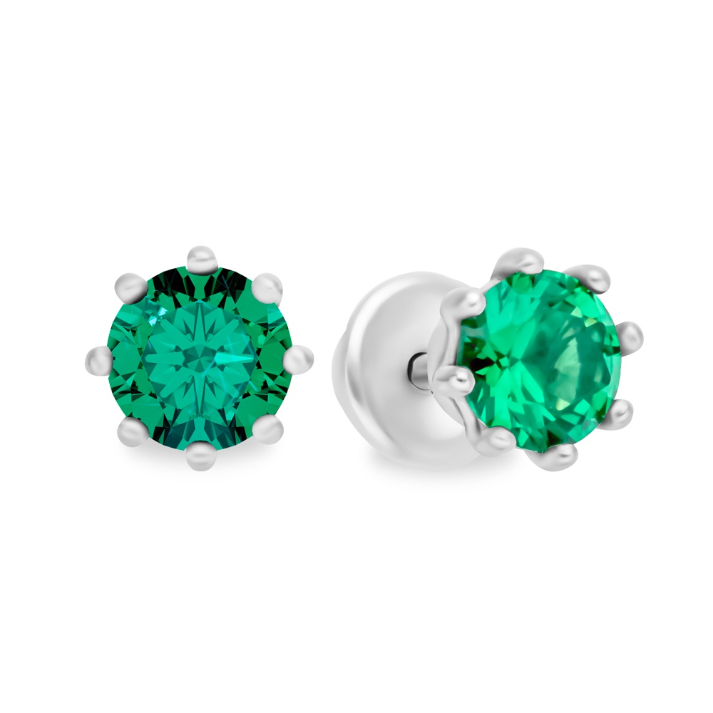 

Серьги пусеты из серебра 585Gold 702010774, фианит, 702010774