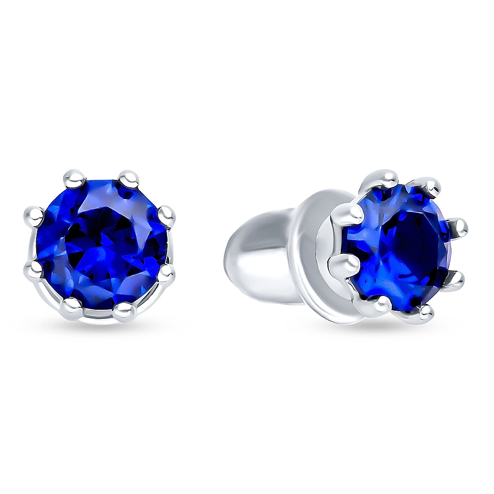 

Серьги пусеты из серебра 585Gold 702010844, фианит, 702010844