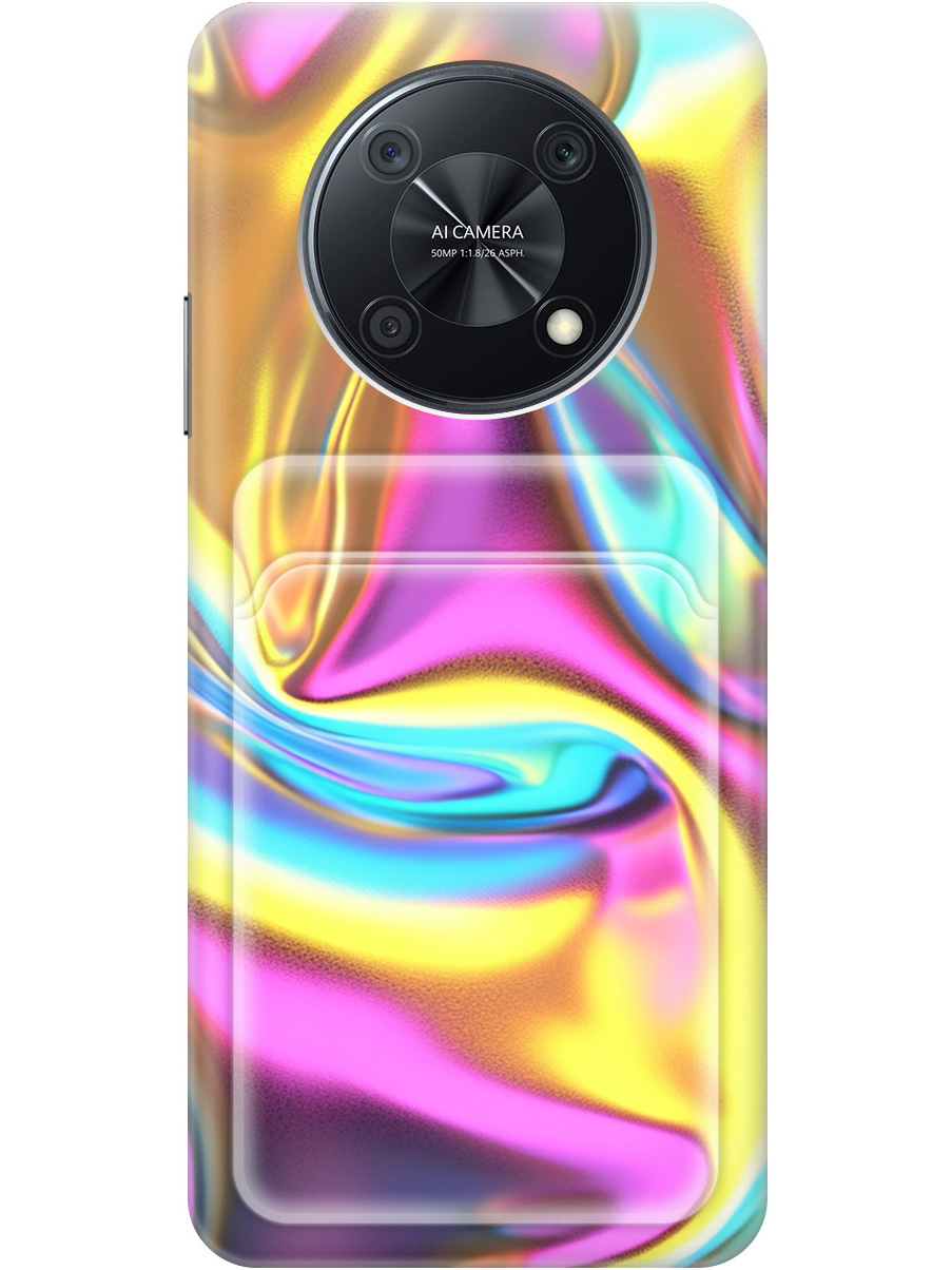 

Силиконовый чехол на Huawei nova Y90 с принтом с карманом для карты прозрачный 789525, Желтый;фиолетовый;прозрачный, 740188631