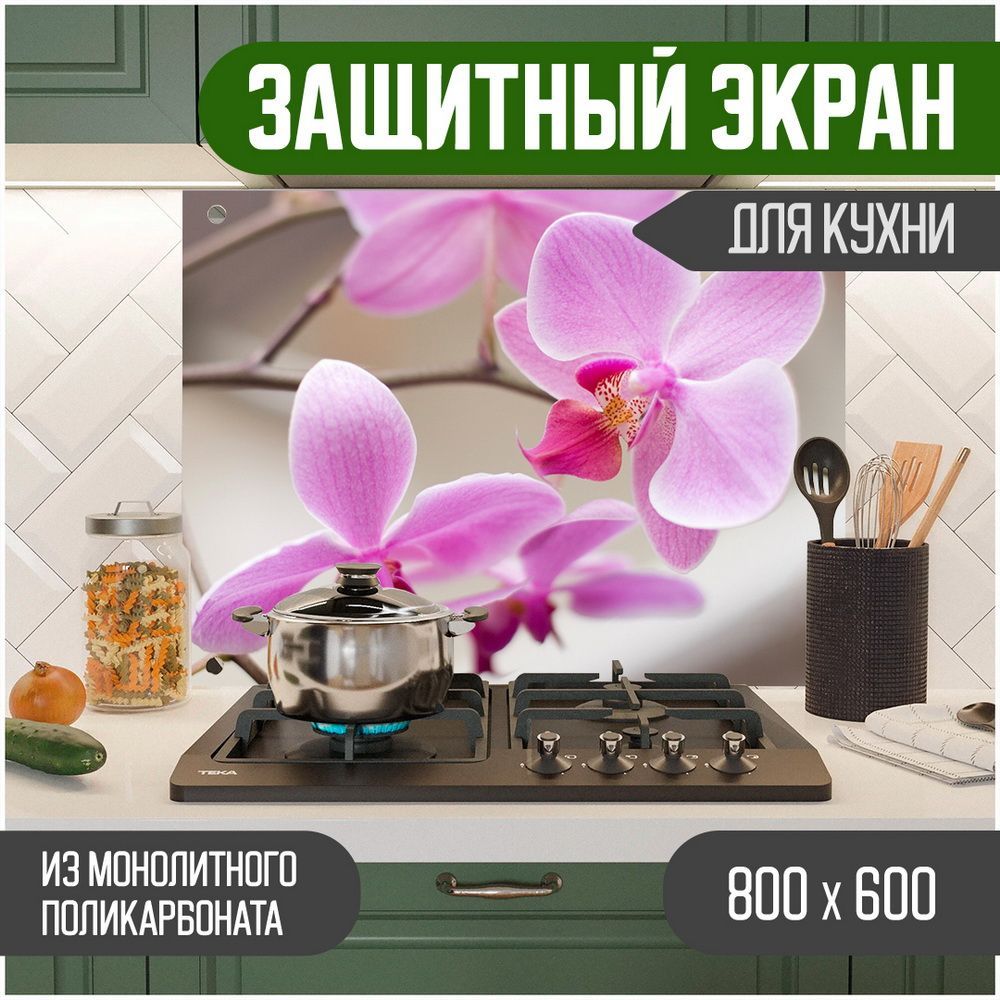 

Защитный экран для кухни Teslaplast Цветы с УФ-печатью 800-018, Разноцветный, ЗЭ-Цветы-800-018