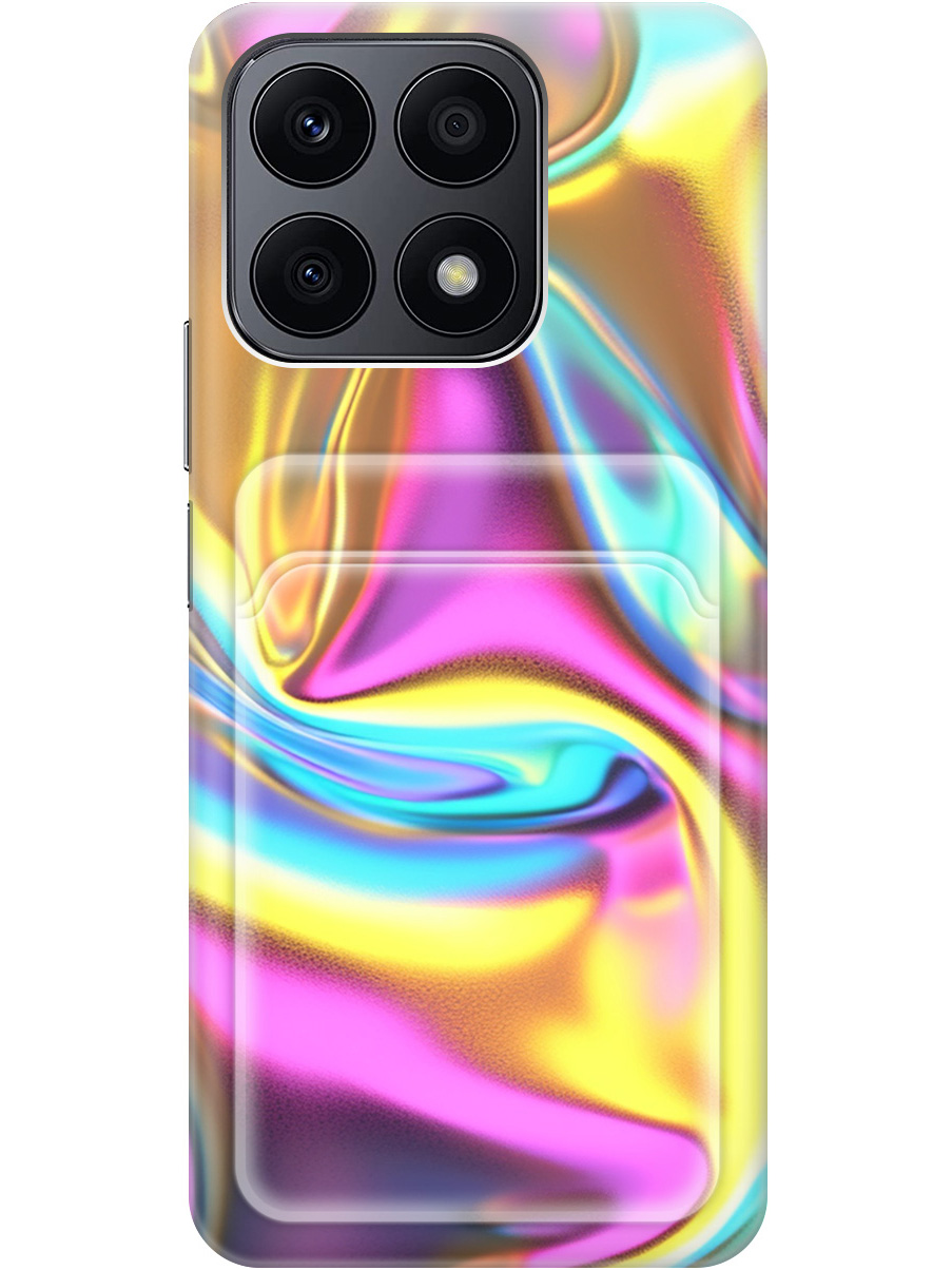 

Силиконовый чехол на Honor X8a с принтом с карманом для карты прозрачный 789534, Желтый;фиолетовый;прозрачный, 768741631