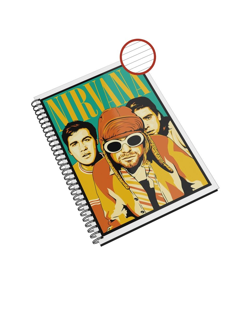 

Блокнот СувенирShop "Nirvana/Нирвана/Кобейн" NP-MGNR1-A5/3 A5 48 листов в линейку, NP-MGNR1-A5/3