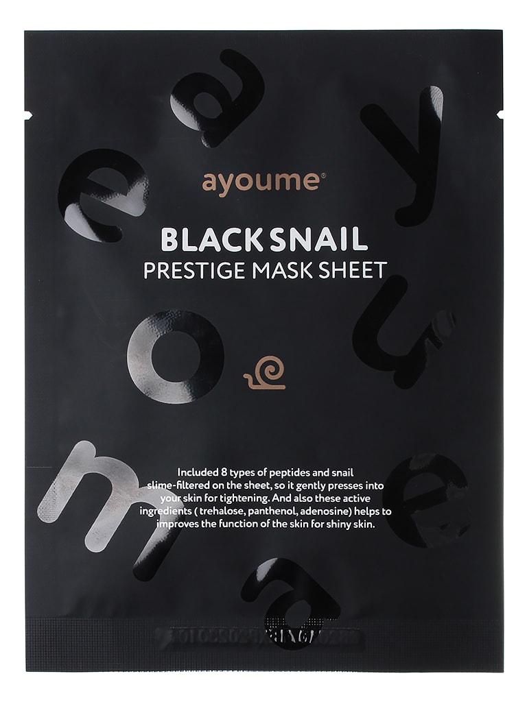 

Маска AYOUME тканевая с муцином черной улитки black snail prestige mask sheet 25мл