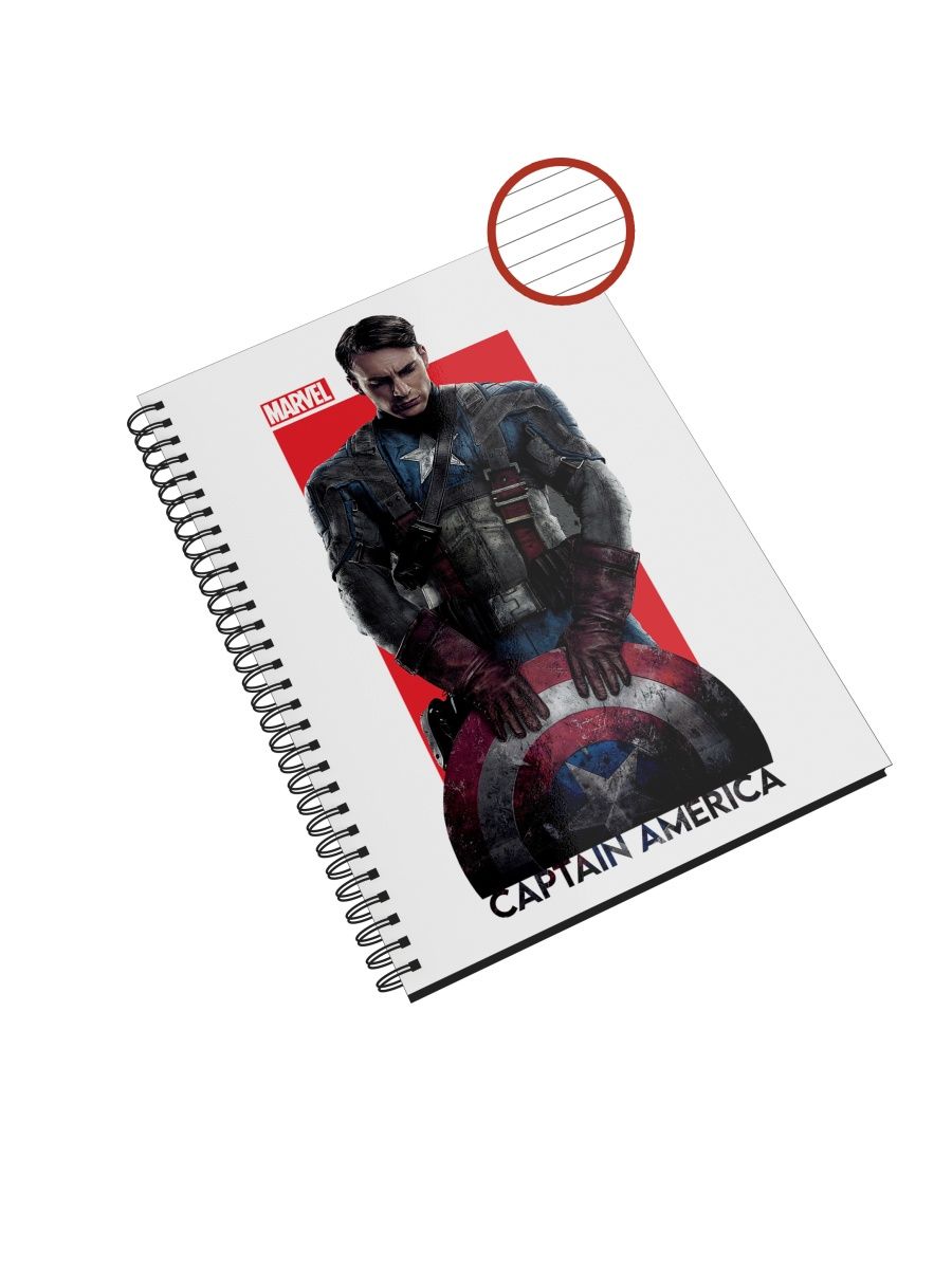 

Блокнот СувенирShop "Капитан Америка/Captain America" NP-MVKA1-A4/3 A4 48 листов в линейку, NP-MVKA1-A4/3