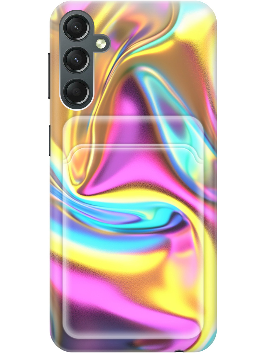 

Силиконовый чехол на Samsung Galaxy A24 с принтом с карманом для карты прозрачный 789560, Желтый;фиолетовый;прозрачный, 769395631