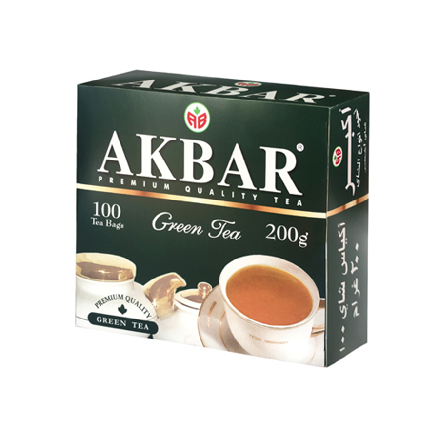 Чай зеленый Akbar green китайский 100 пакетиков