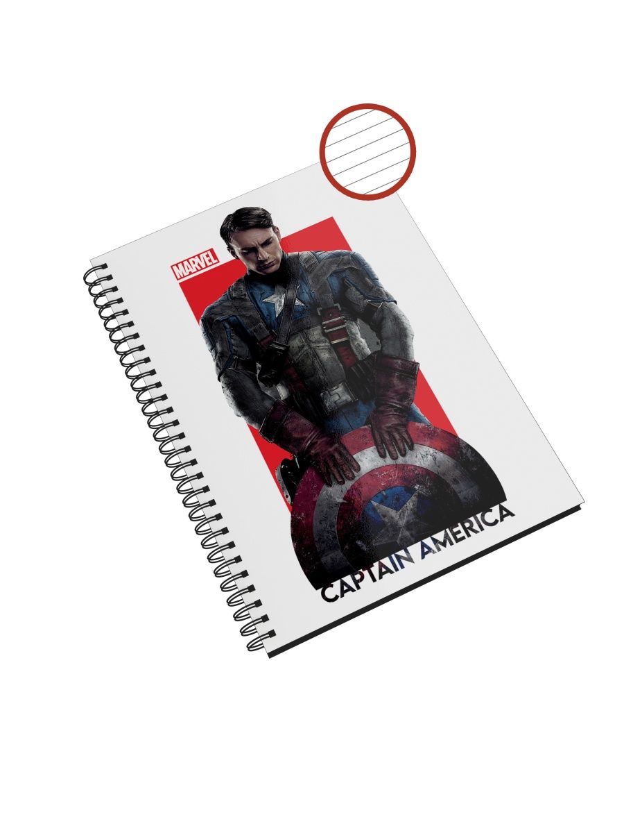 

Блокнот СувенирShop "Капитан Америка/Captain America" NP-MVKA1-A5/3 A5 48 листов в линейку, NP-MVKA1-A5/3