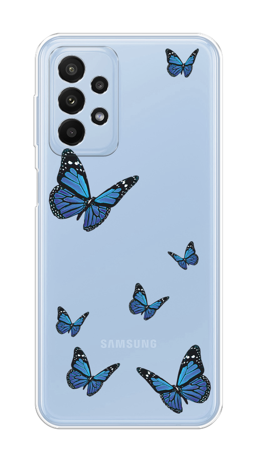 

Чехол на Samsung Galaxy A23 "Blue butterflies", Синий;черный, 2105050-1