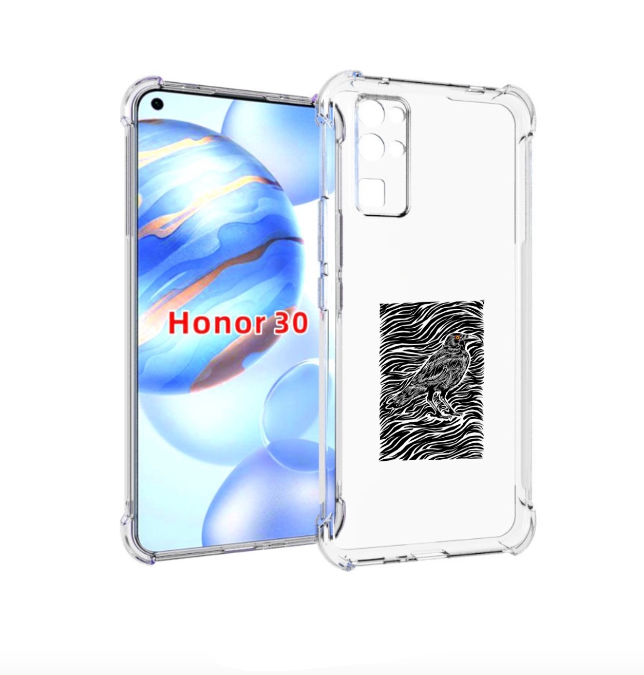 

Чехол бампер MyPads ворон в абстракции для Honor 30 (BMH-AN10) п, Прозрачный, Tocco