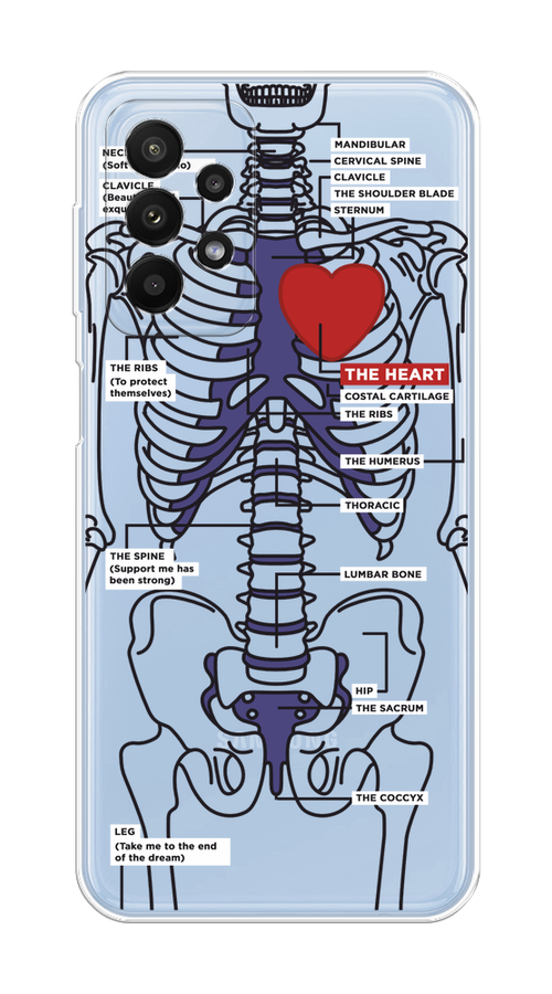 

Чехол на Samsung Galaxy A23 "Скелет человека", Прозрачный;синий;красный, 2105050-1