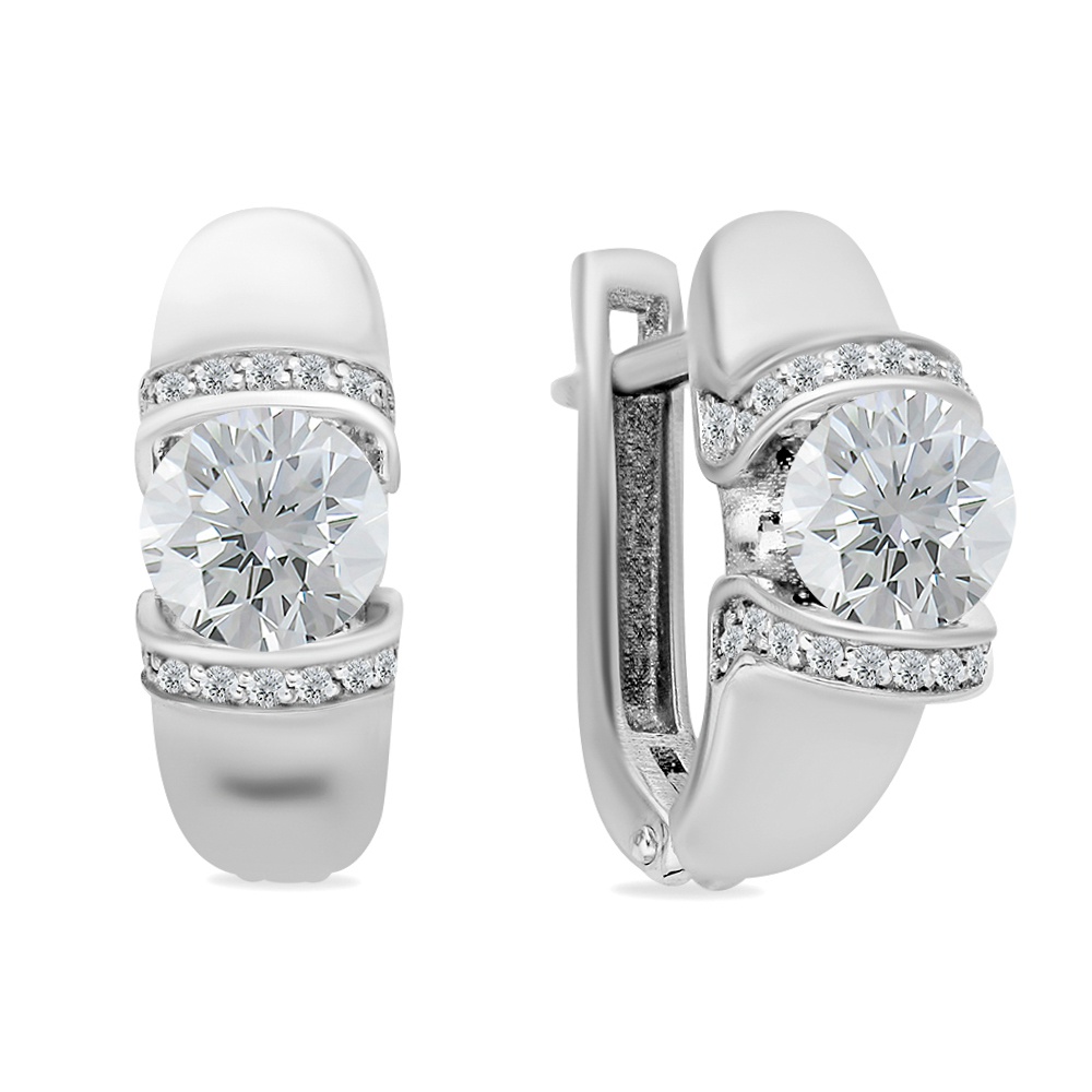 

Серьги из серебра 585Gold 702010701, фианит, 702010701