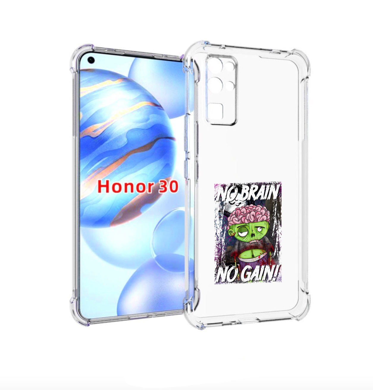 

Чехол бампер MyPads глупый зомби для Honor 30 (BMH-AN10) противо, Прозрачный, Tocco