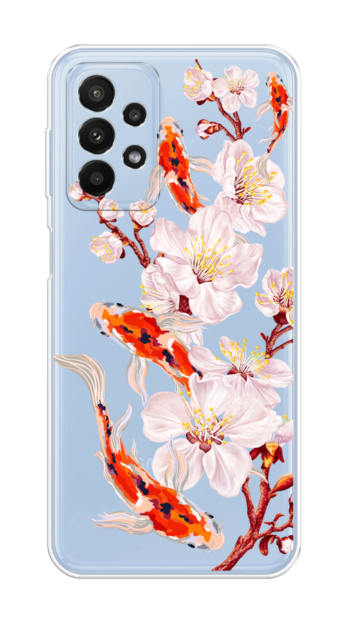 

Чехол на Samsung Galaxy A23 "Карпы и сакура", Оранжевый;розовый;бежевый;прозрачный, 2105050-1