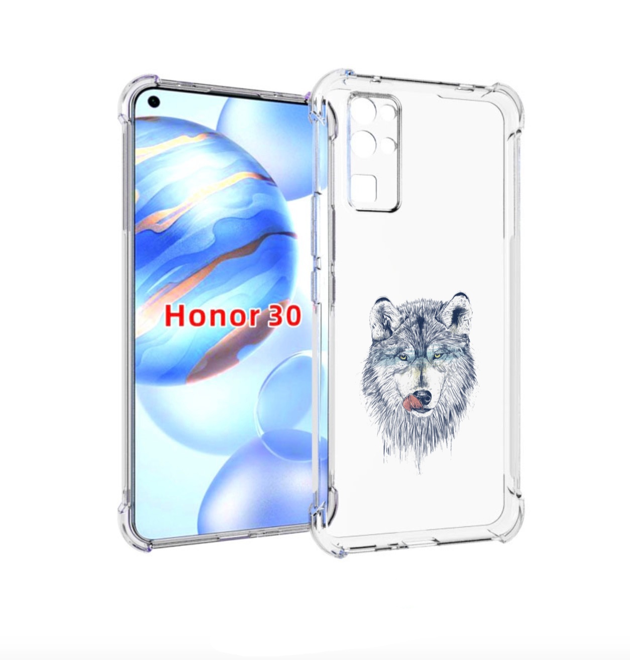 

Чехол бампер MyPads голодгый волк для Honor 30 (BMH-AN10) против, Прозрачный, Tocco