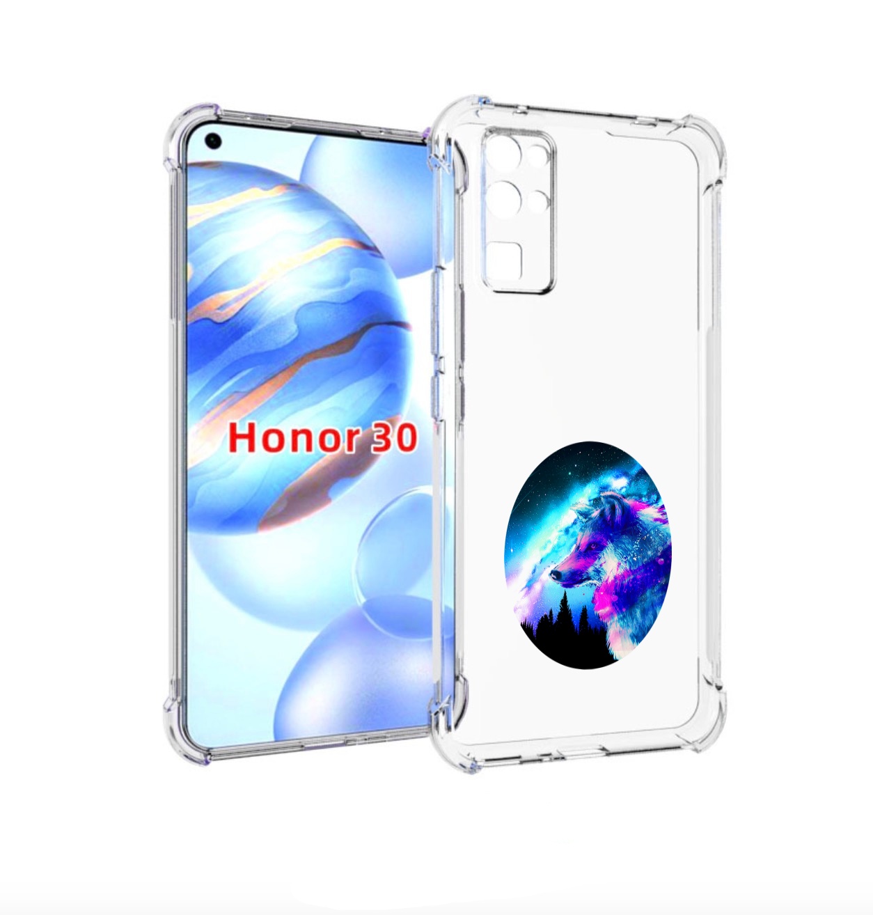 

Чехол бампер MyPads голубой волк для Honor 30 (BMH-AN10) противо, Прозрачный, Tocco