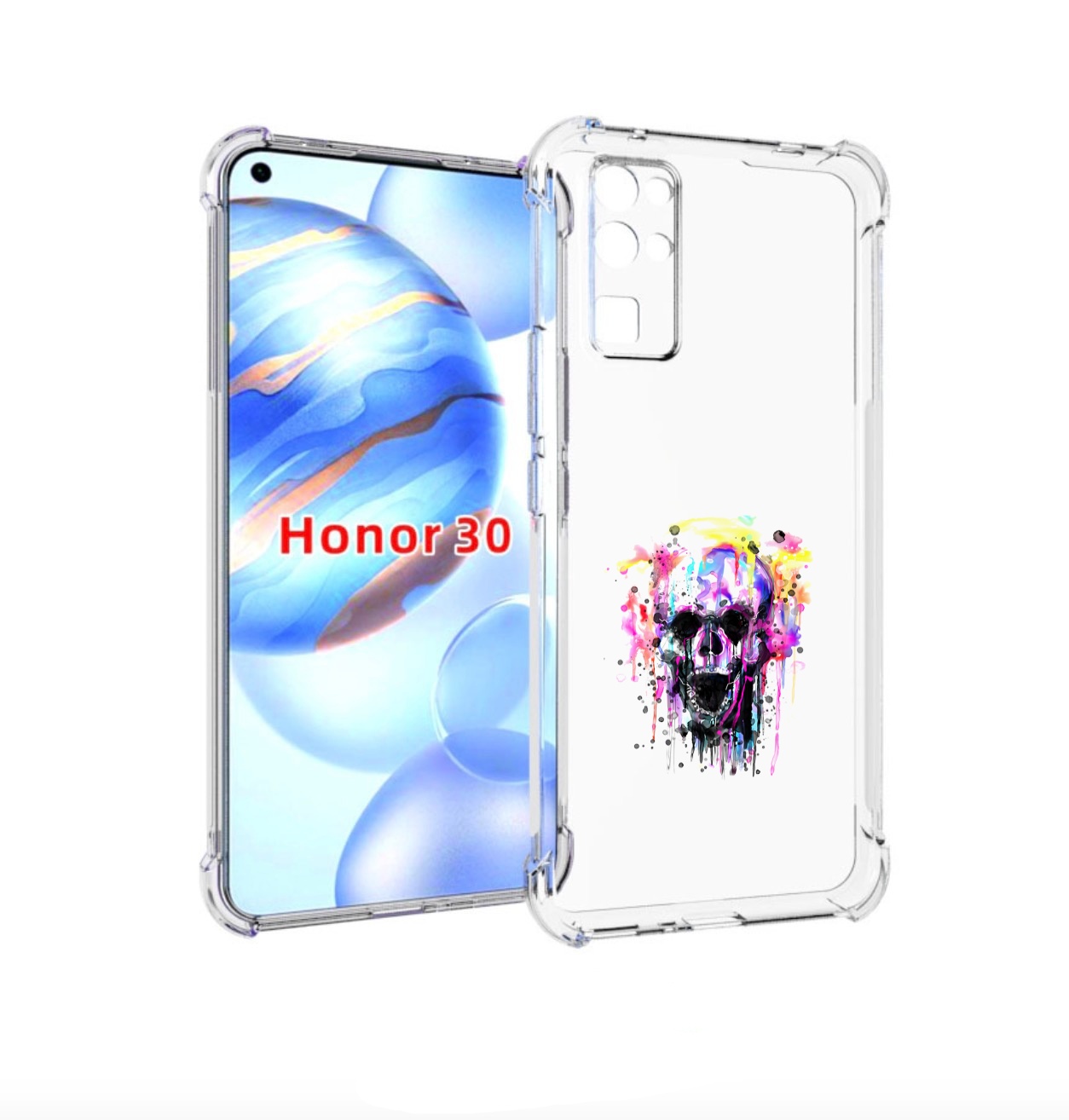 

Чехол бампер MyPads граффити череп для Honor 30 (BMH-AN10) проти, Прозрачный, Tocco