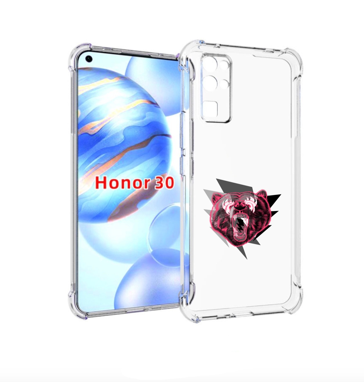 

Чехол бампер MyPads грозовой медведь для Honor 30 (BMH-AN10) про, Прозрачный, Tocco