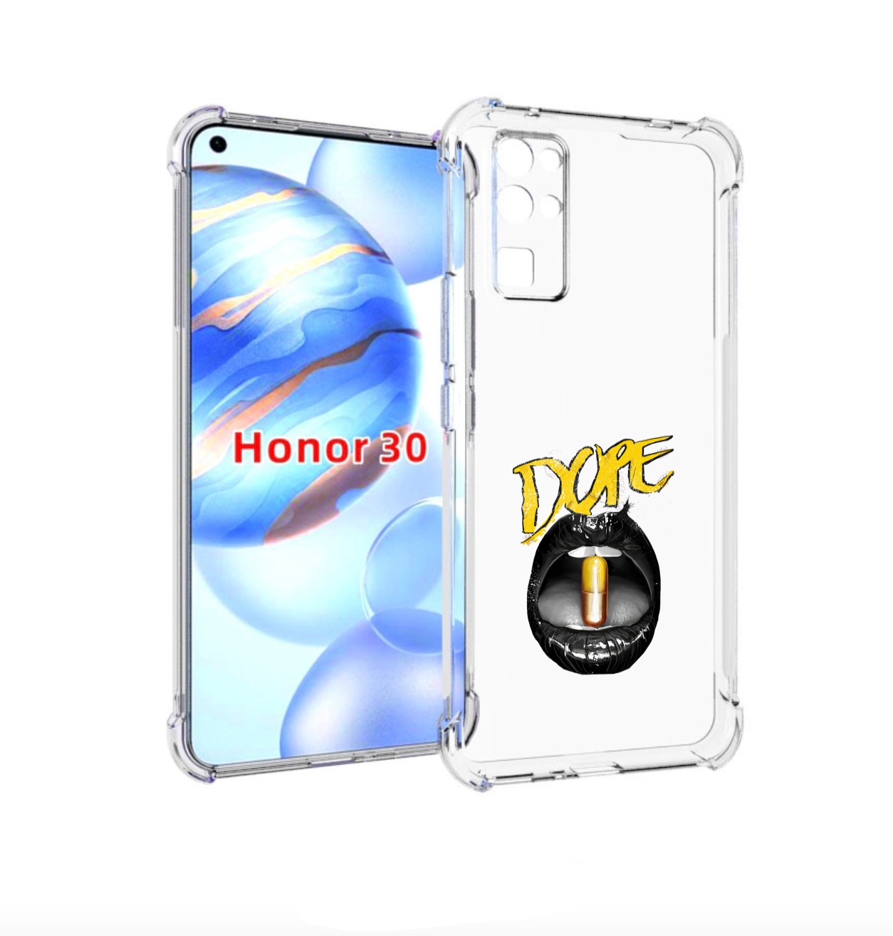 

Чехол бампер MyPads губы для Honor 30 (BMH-AN10) противоударный, Прозрачный, Tocco