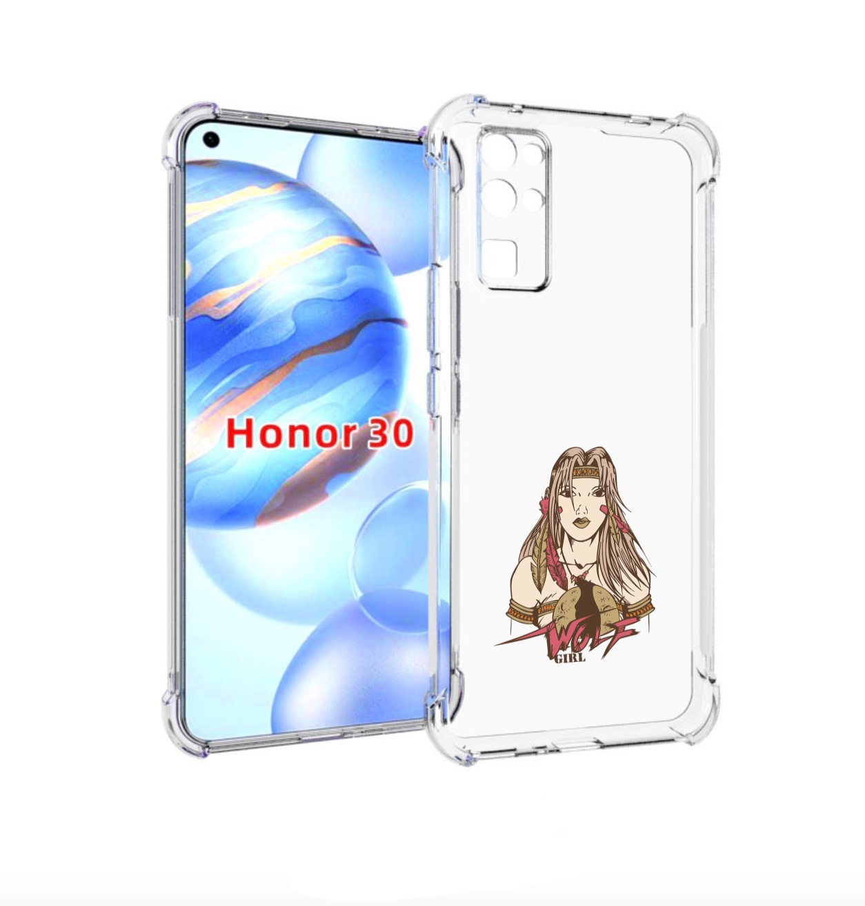 

Чехол бампер MyPads девушка волк для Honor 30 (BMH-AN10) противо, Прозрачный, Tocco