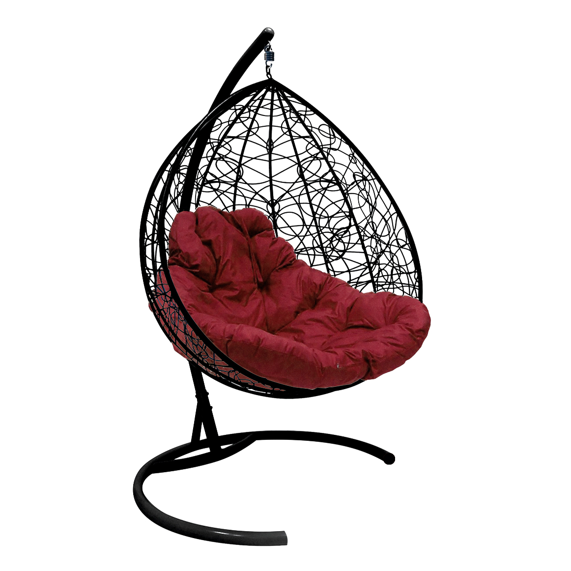 фото Подвесное кресло черное m-group для двоих 11450402 красная подушка