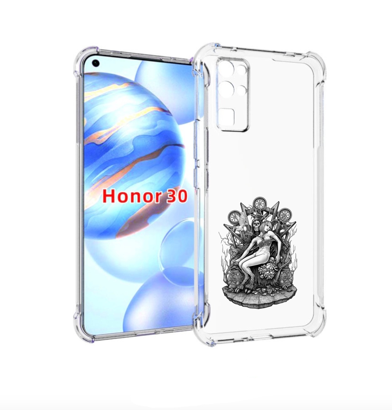 

Чехол бампер MyPads девушка на троне для Honor 30 (BMH-AN10) про, Прозрачный, Tocco