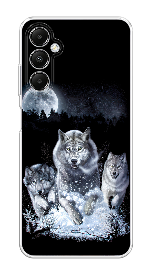 

Чехол на Samsung Galaxy A05s "Стая волков под луной", Черный;белый;серый, 2108850-1