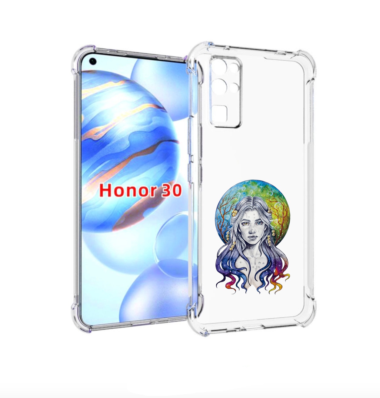 

Чехол бампер MyPads девушка с красивыми волосами для Honor 30 (B, Прозрачный, Tocco