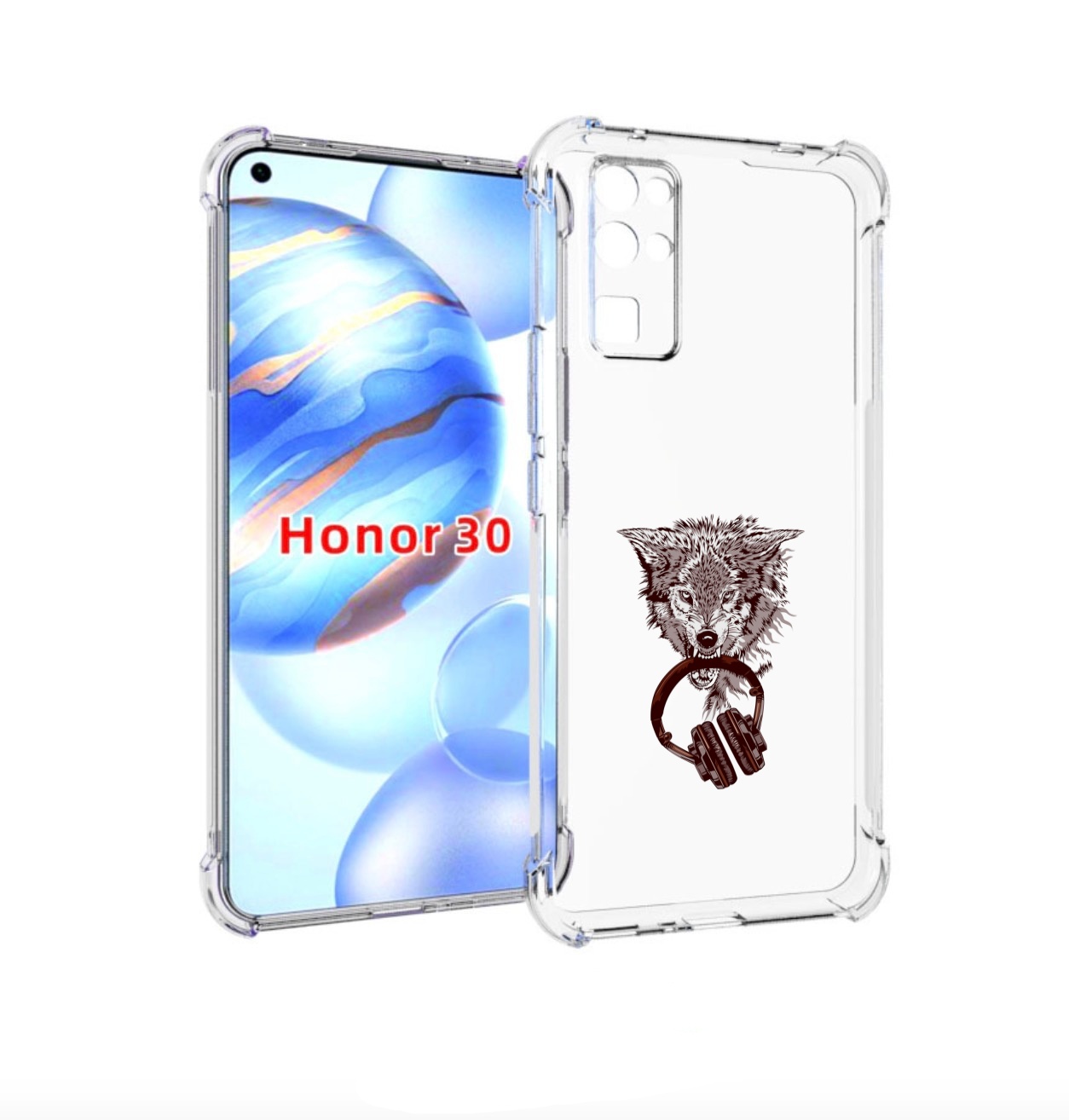 

Чехол бампер MyPads дикий волк для Honor 30 (BMH-AN10) противоуд, Прозрачный, Tocco