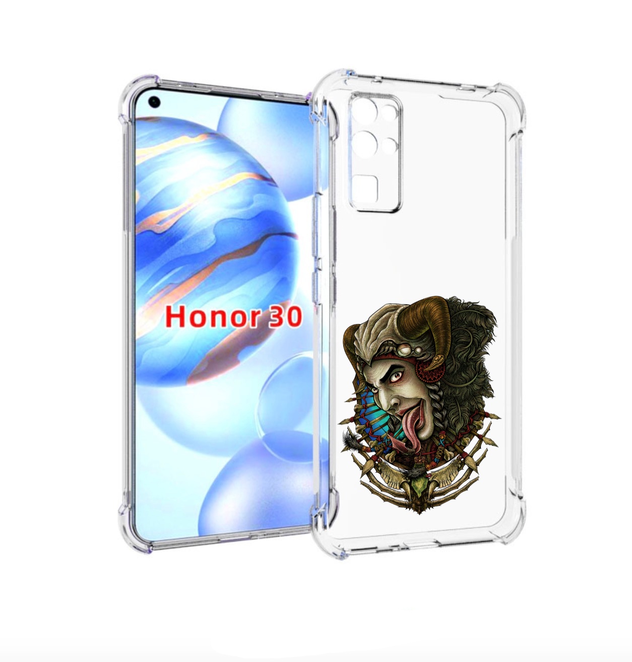 

Чехол бампер MyPads длинный язык для Honor 30 (BMH-AN10) противо, Прозрачный, Tocco