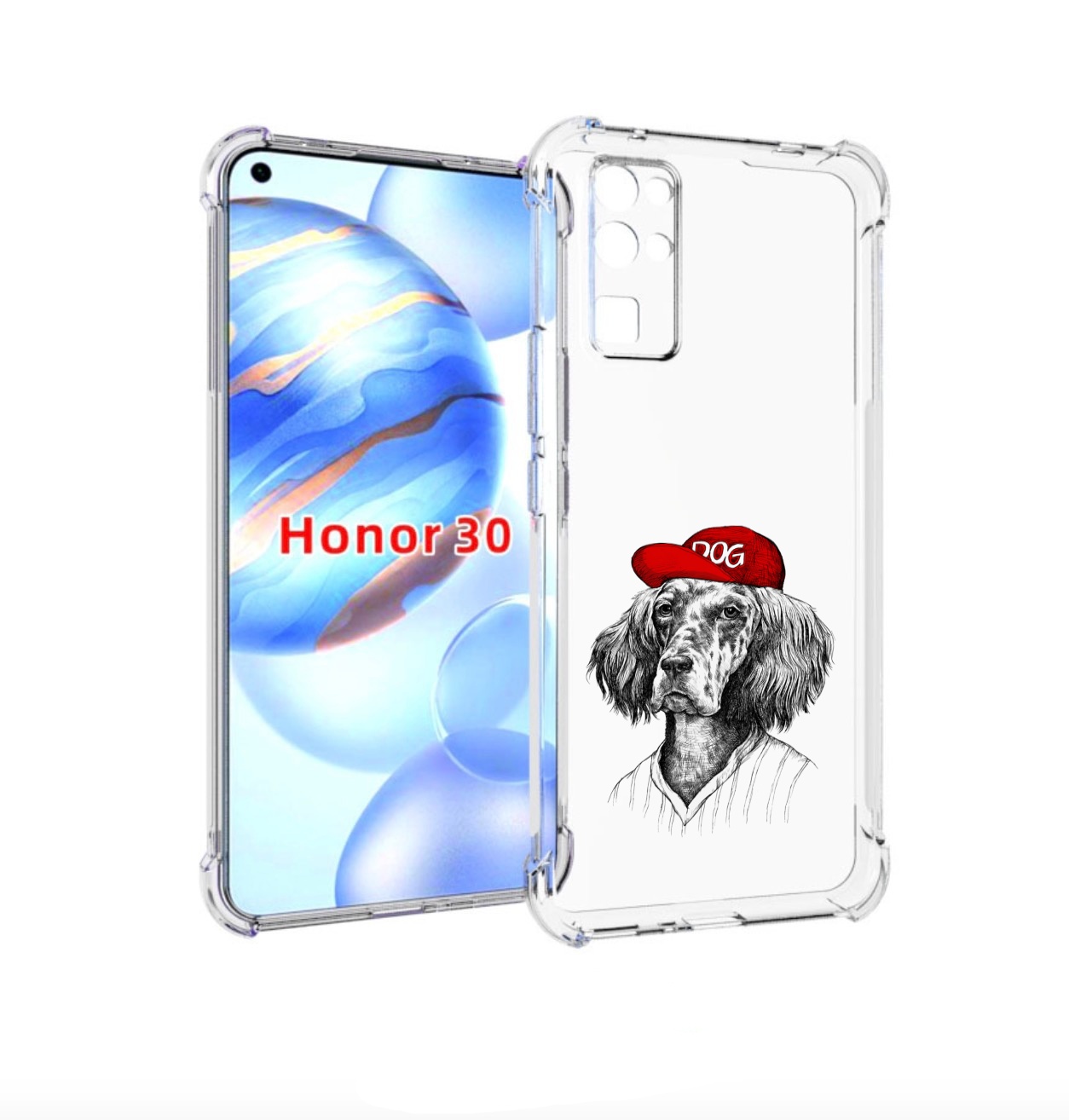 Чехол бампер MyPads дог для Honor 30 (BMH-AN10) противоударный