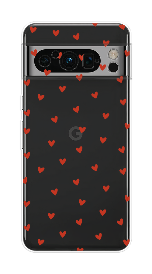 

Чехол на Google Pixel 8 Pro "Red hearts", Красный;прозрачный, 271650-1