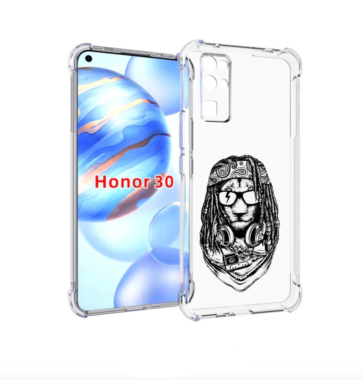 

Чехол бампер MyPads дреды льва для Honor 30 (BMH-AN10) противоуд, Прозрачный, Tocco