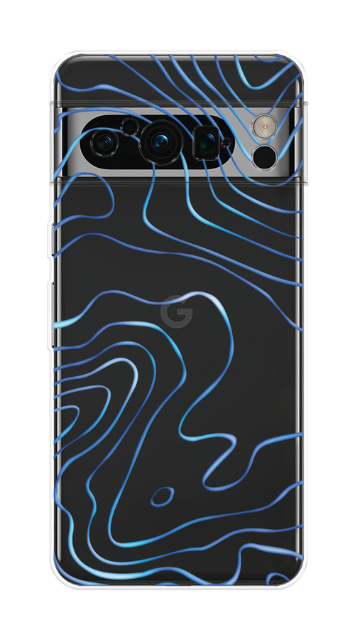 

Чехол на Google Pixel 8 Pro "Blue lines", Прозрачный;синий, 271650-1