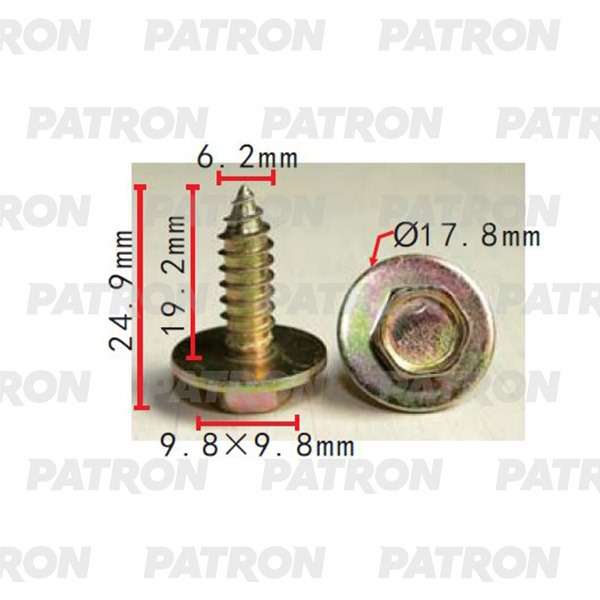 Саморез Применяемость: Саморез 6.2x24.9mm Honda Nissan Toyota PATRON арт. P37-2263