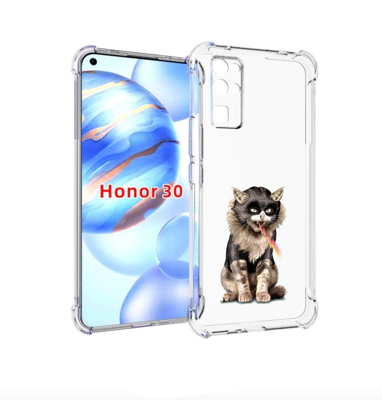 

Чехол бампер MyPads дьяволский кот для Honor 30 (BMH-AN10) проти, Прозрачный, Tocco