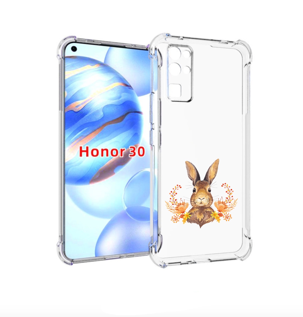 

Чехол бампер MyPads зайка в цветах для Honor 30 (BMH-AN10) проти, Прозрачный, Tocco