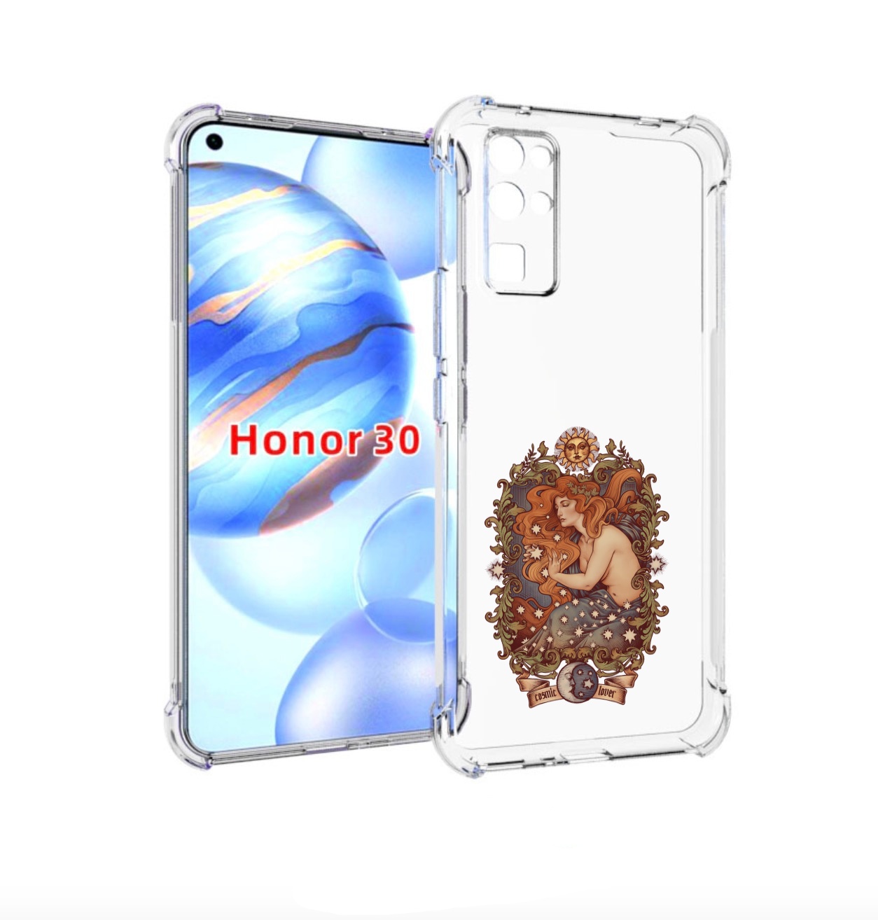 

Чехол бампер MyPads звездная девушка абстракция для Honor 30 (BM, Прозрачный, Tocco