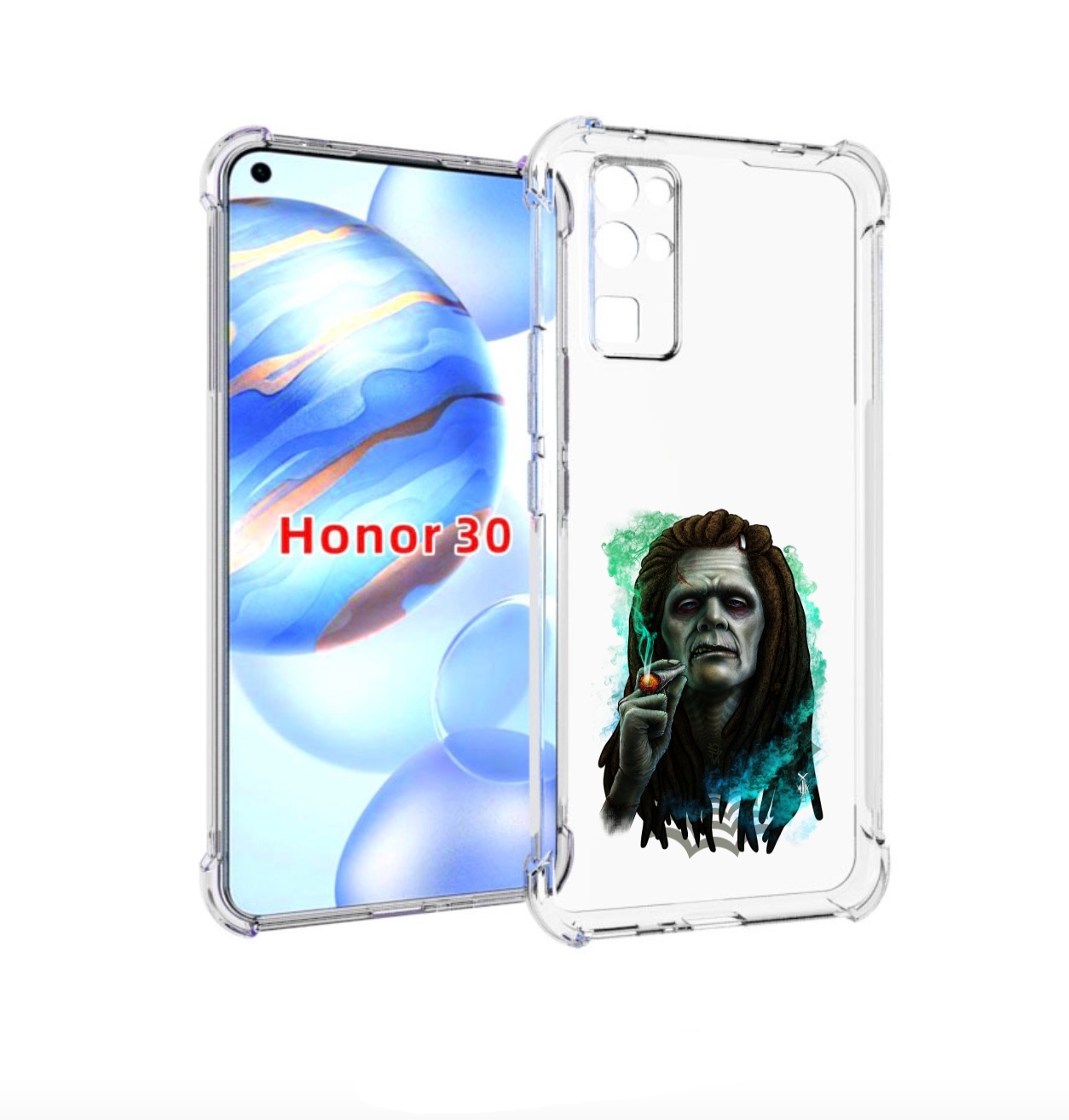 

Чехол бампер MyPads зеленый мужчина с сигаретой для Honor 30 (BM, Прозрачный, Tocco