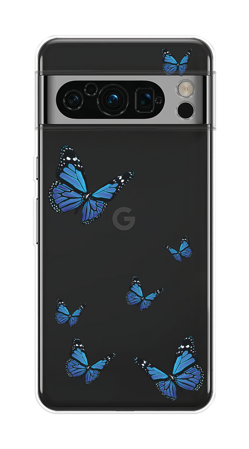 

Чехол на Google Pixel 8 Pro "Blue butterflies", Синий;черный, 271650-1