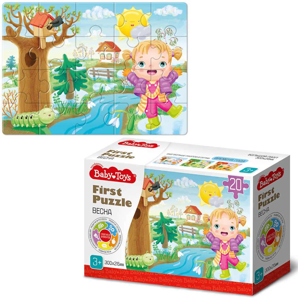 

Пазл 20 First Puzzle Времена года Весна Baby Toys 04159, 834-101