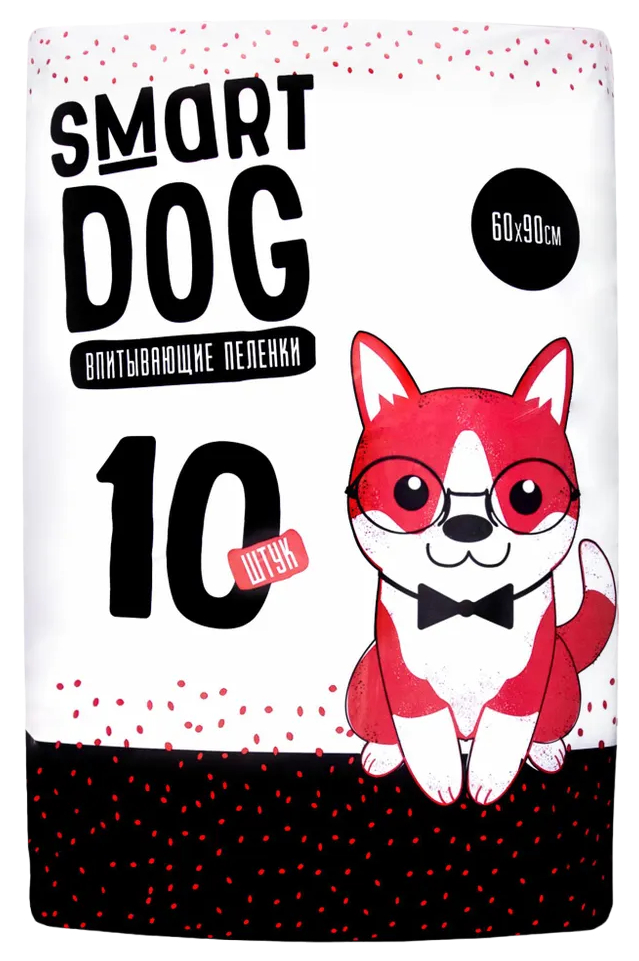 

Пеленки для собак Smart Dog впитывающие 60 х 90 см, 10 шт, Белый;голубой