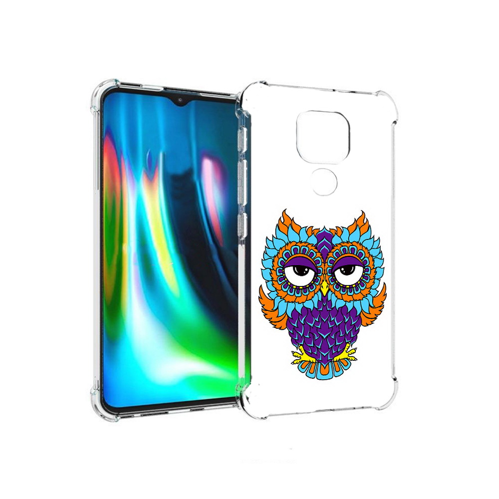 

Чехол MyPads Tocco для Motorola Moto E7 Plus Цветная сова (PT155921.339.198), Прозрачный, Tocco