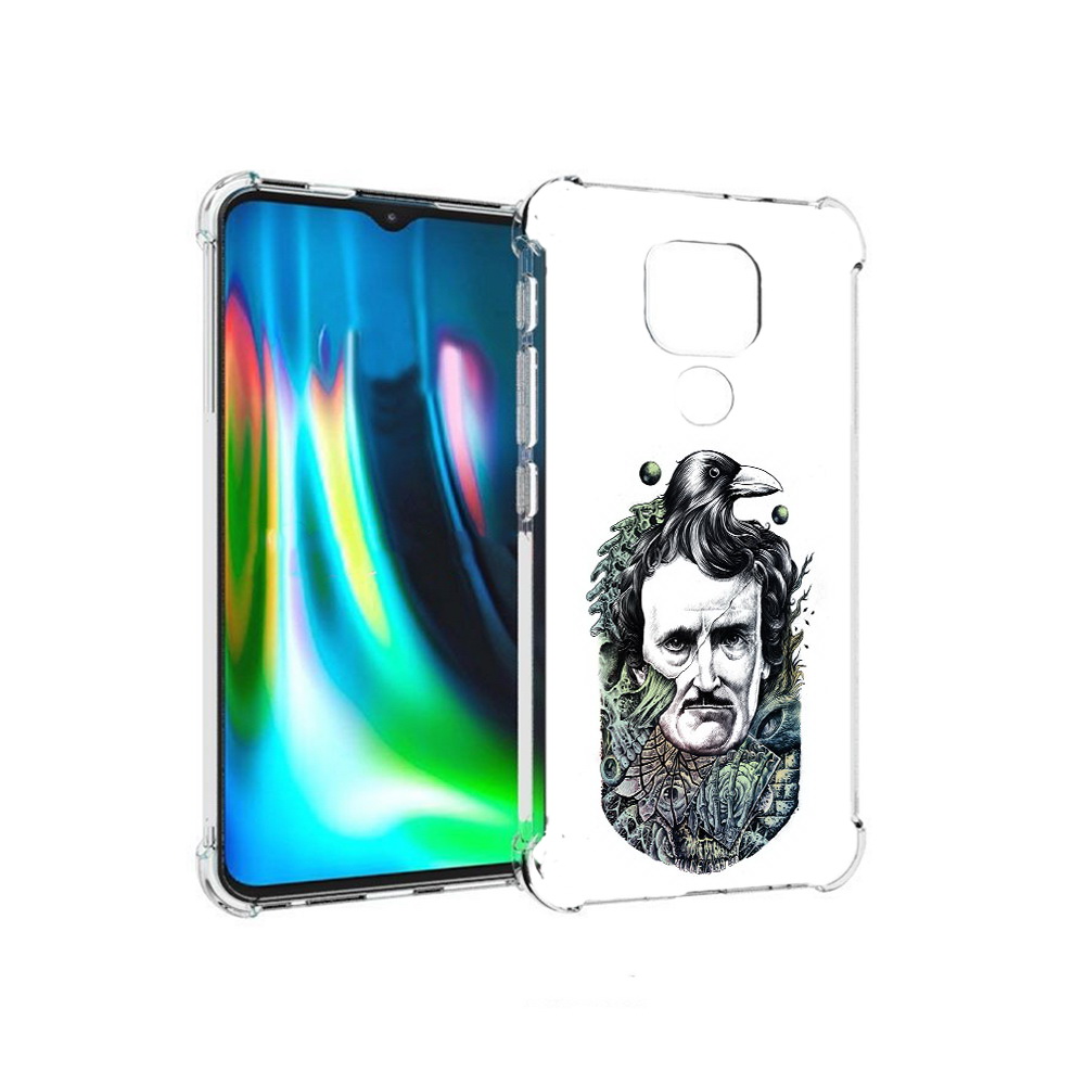

Чехол MyPads Tocco для Motorola Moto E7 Plus Эдгар Аллан с вороном (PT155921.339.203), Прозрачный, Tocco