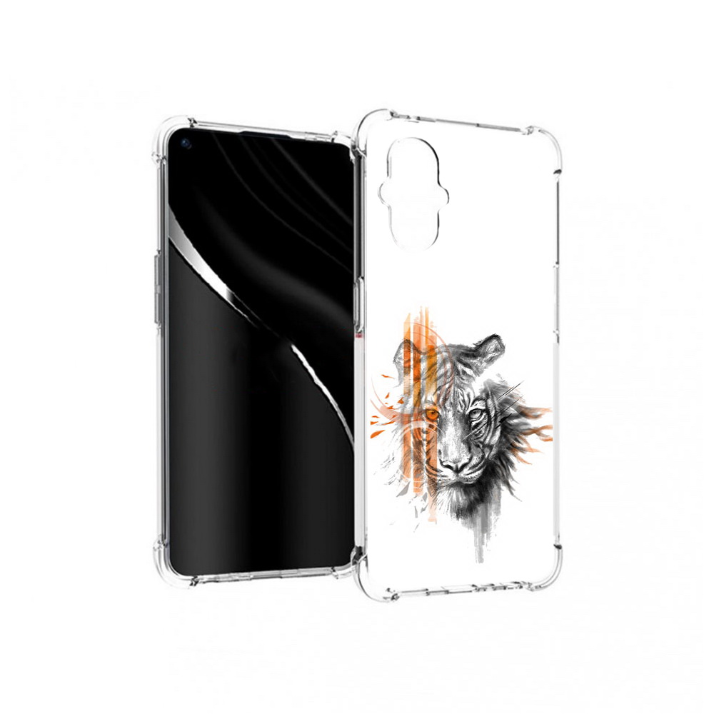

Чехол MyPads Tocco для OnePlus Nord N20 5G огненный тигр (PT227047.135.526), Прозрачный, Tocco