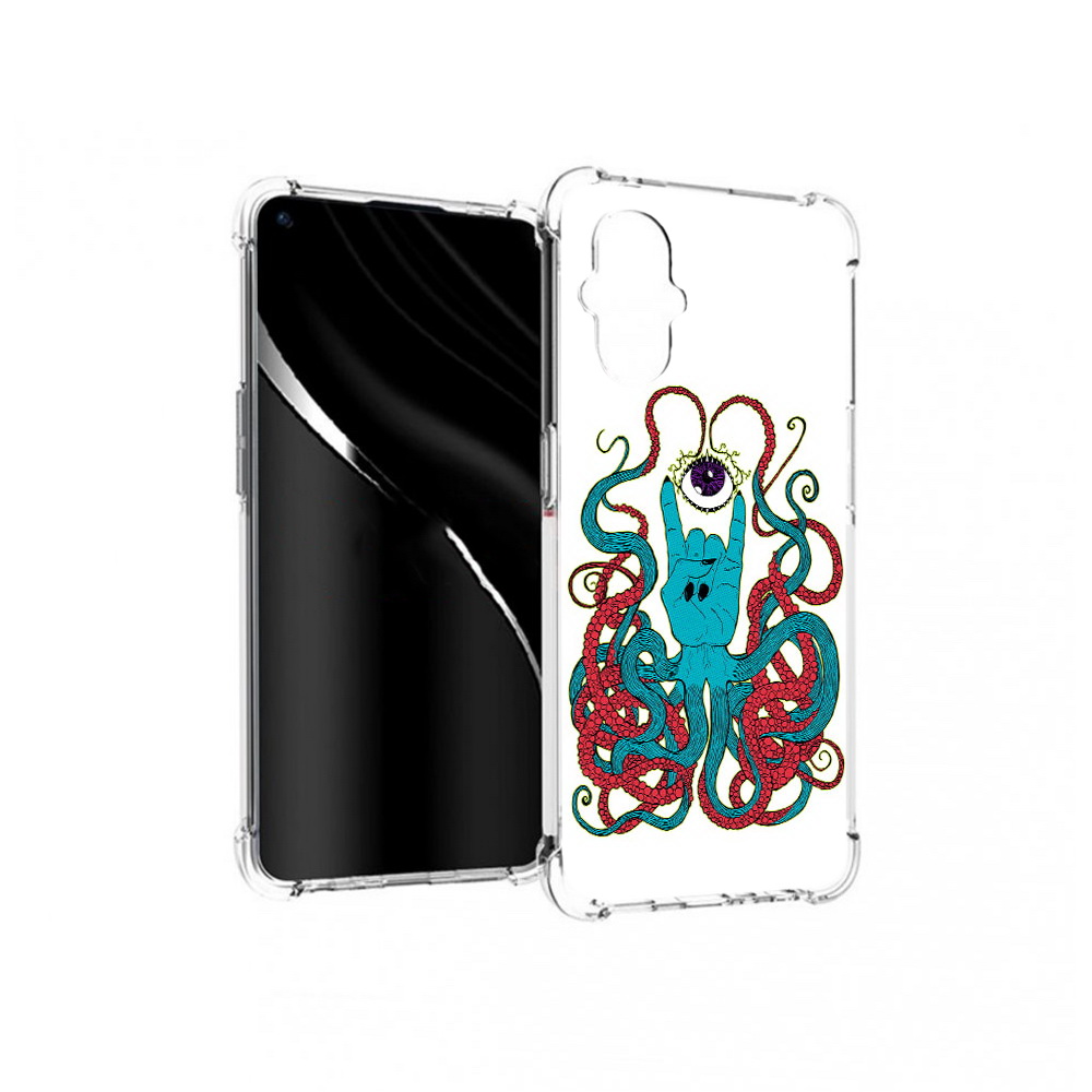 

Чехол MyPads Tocco для OnePlus Nord N20 5G осьминог-рука абстракция (PT227047.135.530), Прозрачный, Tocco