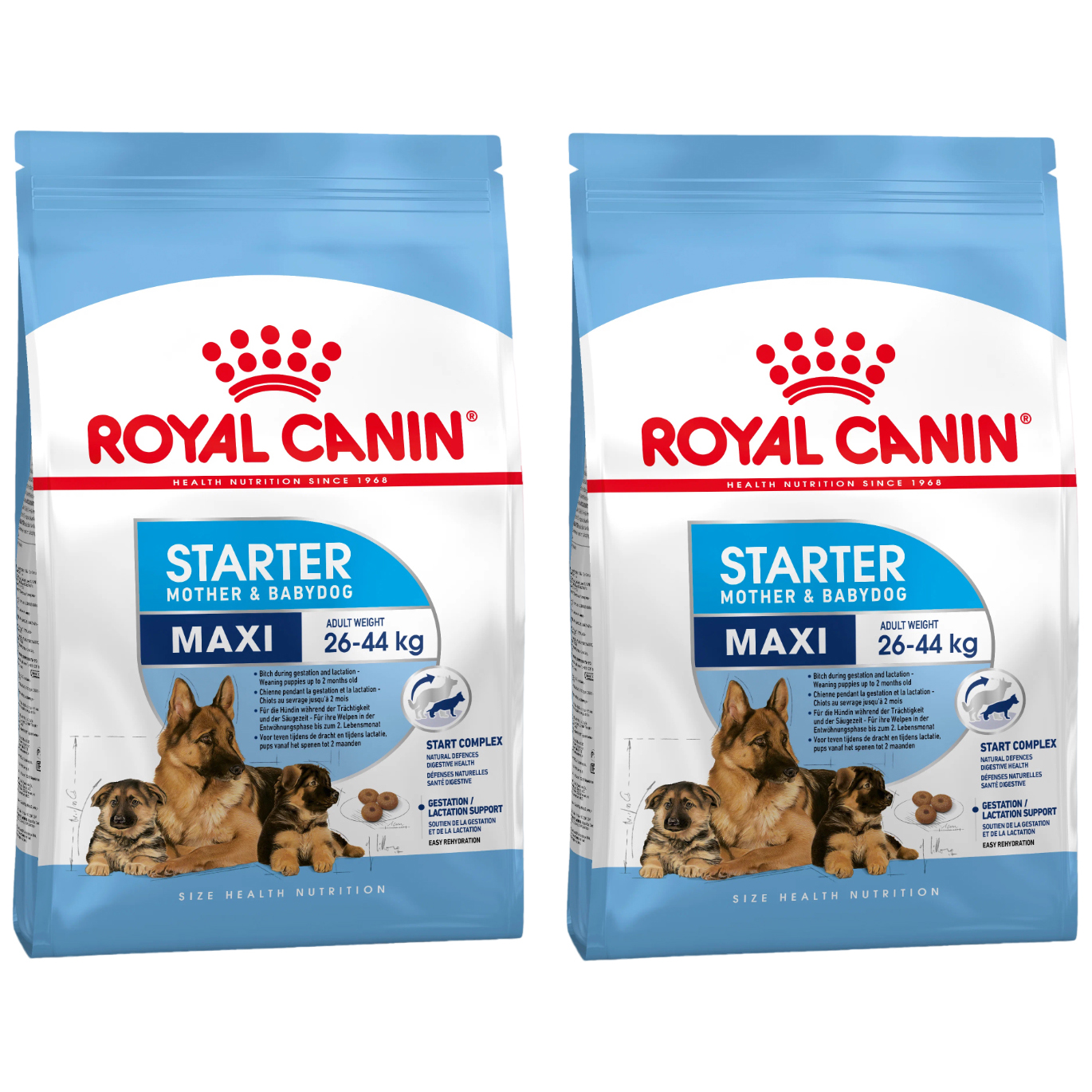 

Сухой корм для щенков ROYAL CANIN MAXI STARTER для крупных пород, 2шт по 4кг