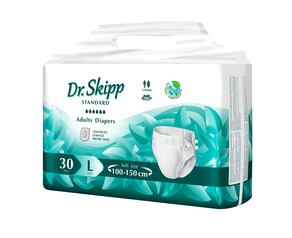 Подгузники для взрослых Dr.Skipp Standard L3 (100-150) 30 шт.