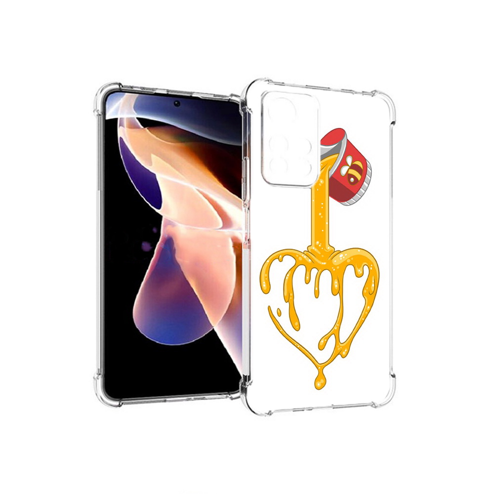 

Чехол MyPads Tocco для Xiaomi Redmi Note 11 Pro медовое сердце (PT224811.282.471), Прозрачный, Tocco
