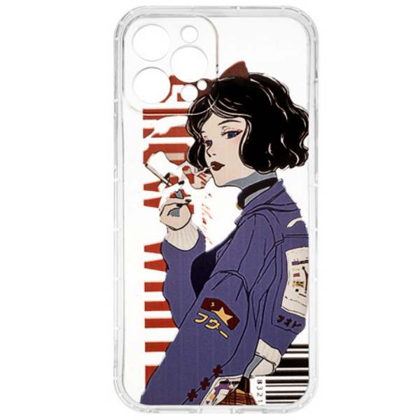 

Чехол для iPhone 12 Pro Tide case, прозрачный с рисунком girl, Прозрачный;разноцветный, Чехол iPhone 12 Pro Tide case, прозрачный с рисунком girl